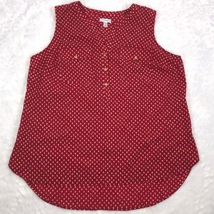 Croft and Barrow red and white sleeveless top